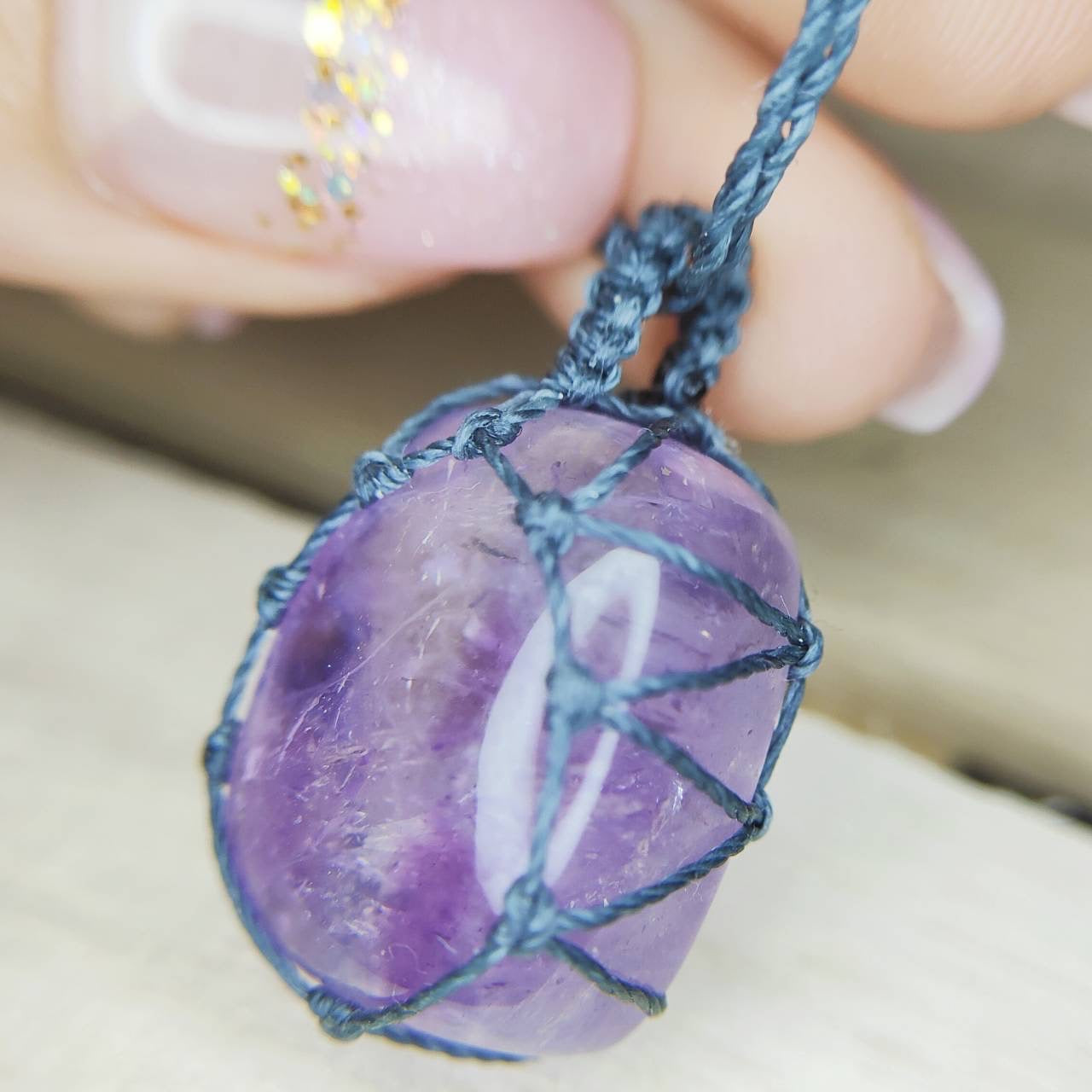 【watariさんマクラメ作品 ⑦】アメジスト39.67ct