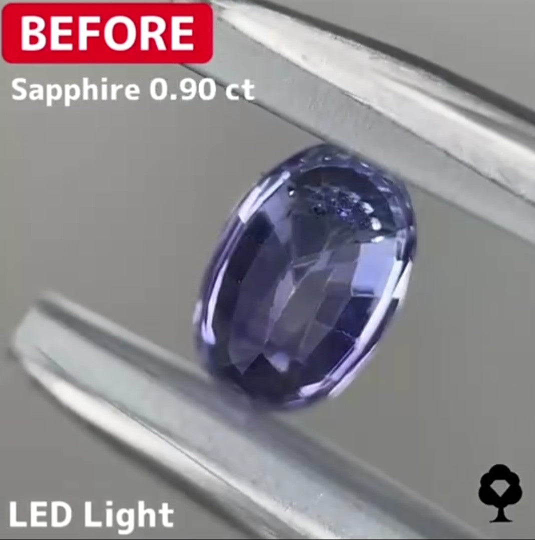 【BeforeAfterギャンブル企画2🦐】カットがモヤモヤするBefore宝石が生まれ変わる❗️サファイア Before 0.90ct