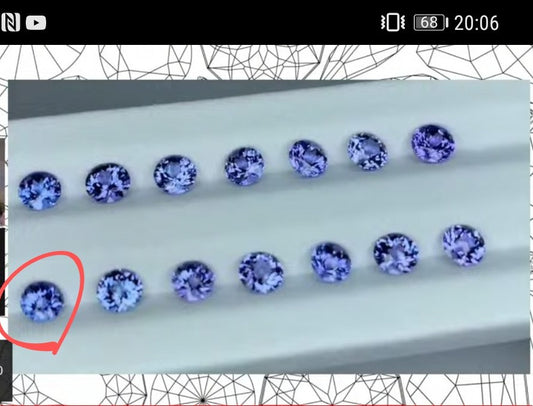 【チャットオークション落札者様専用】⑫ タンザナイト(4.4mm/Full Cube Cut)0.39ct