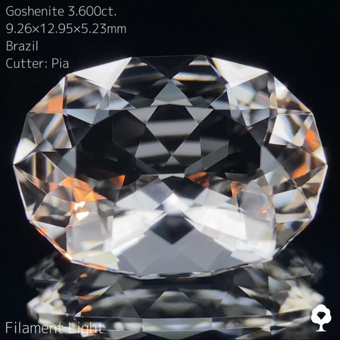 最高のクラリティから放たれる凄まじい輝きの抜群カット★ゴッシェナイト3.600ct ピアッちゃん作品