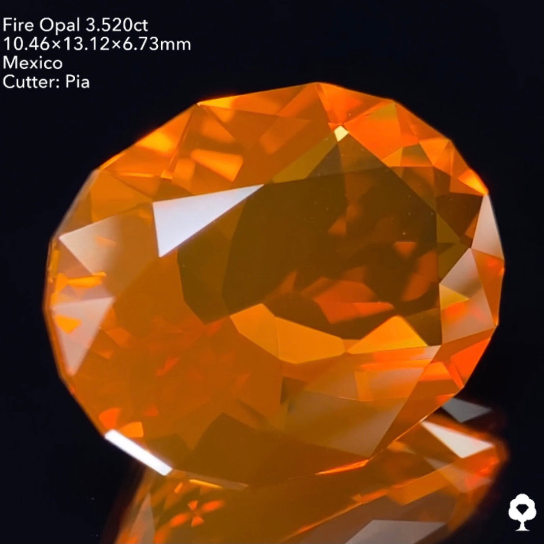 柔らかな美色マンダリンカラー★ファイアーオパール3.520ct ピアッちゃん作品