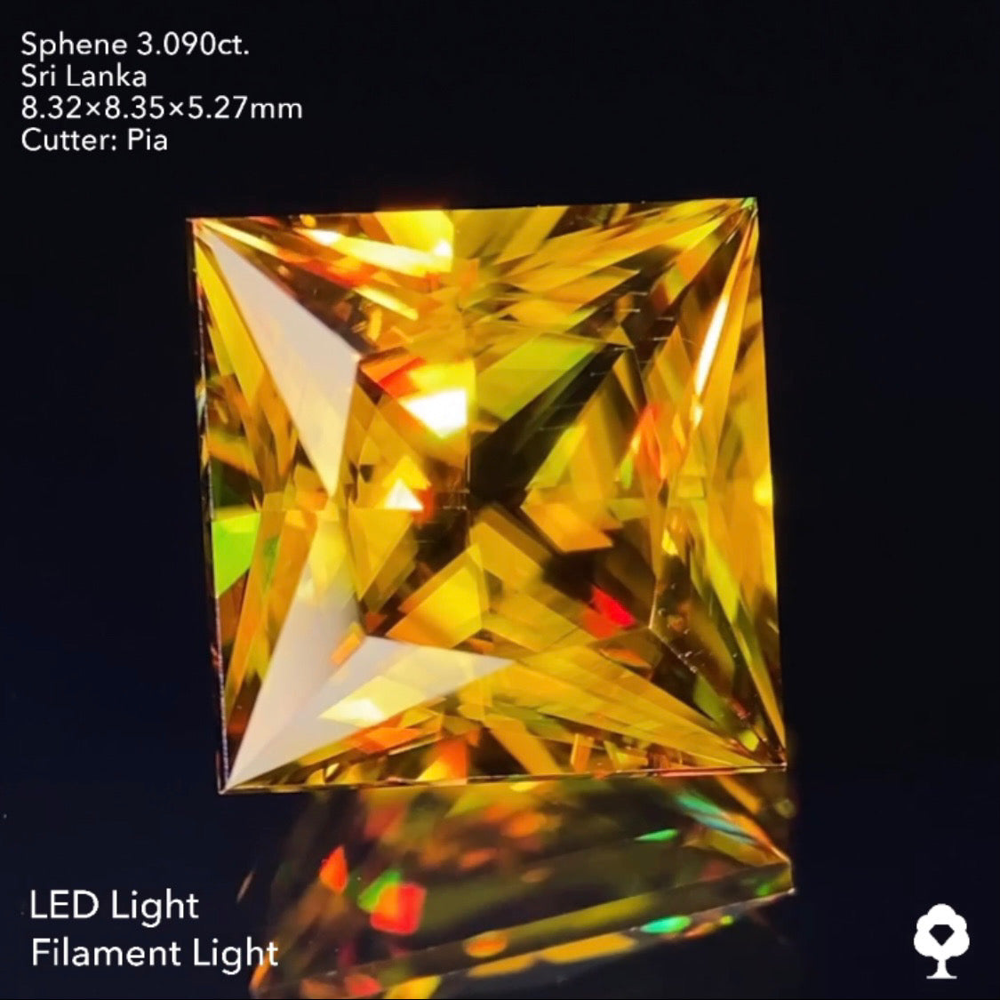 王様の風格ある3ctアップのギラギラプリンセス★スリランカスフェーン3.090ct ピアッちゃん作品