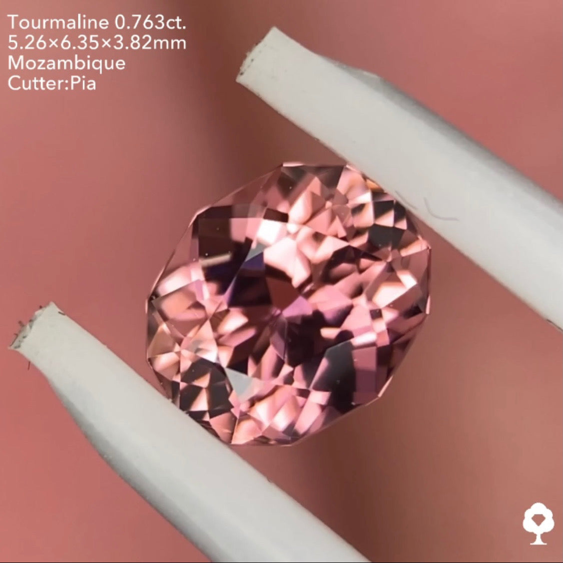 【五月病を吹っ飛ばせキャンペーン💨】コーラルピンク系美色と高いクラリティと抜群カット★ピンクトルマリン 0.763ct ピアッちゃん作品