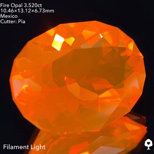 柔らかな美色マンダリンカラー★ファイアーオパール3.520ct ピアッちゃん作品