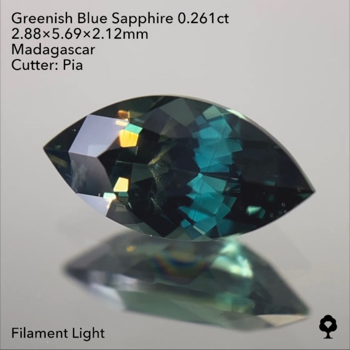 【SOLD OUT】★ゲームオーバーのたびに安くなる逆オークション★グリニッシュブルーサファイア0.261ct ピアッちゃん作品 4/3サイレンGAME配信