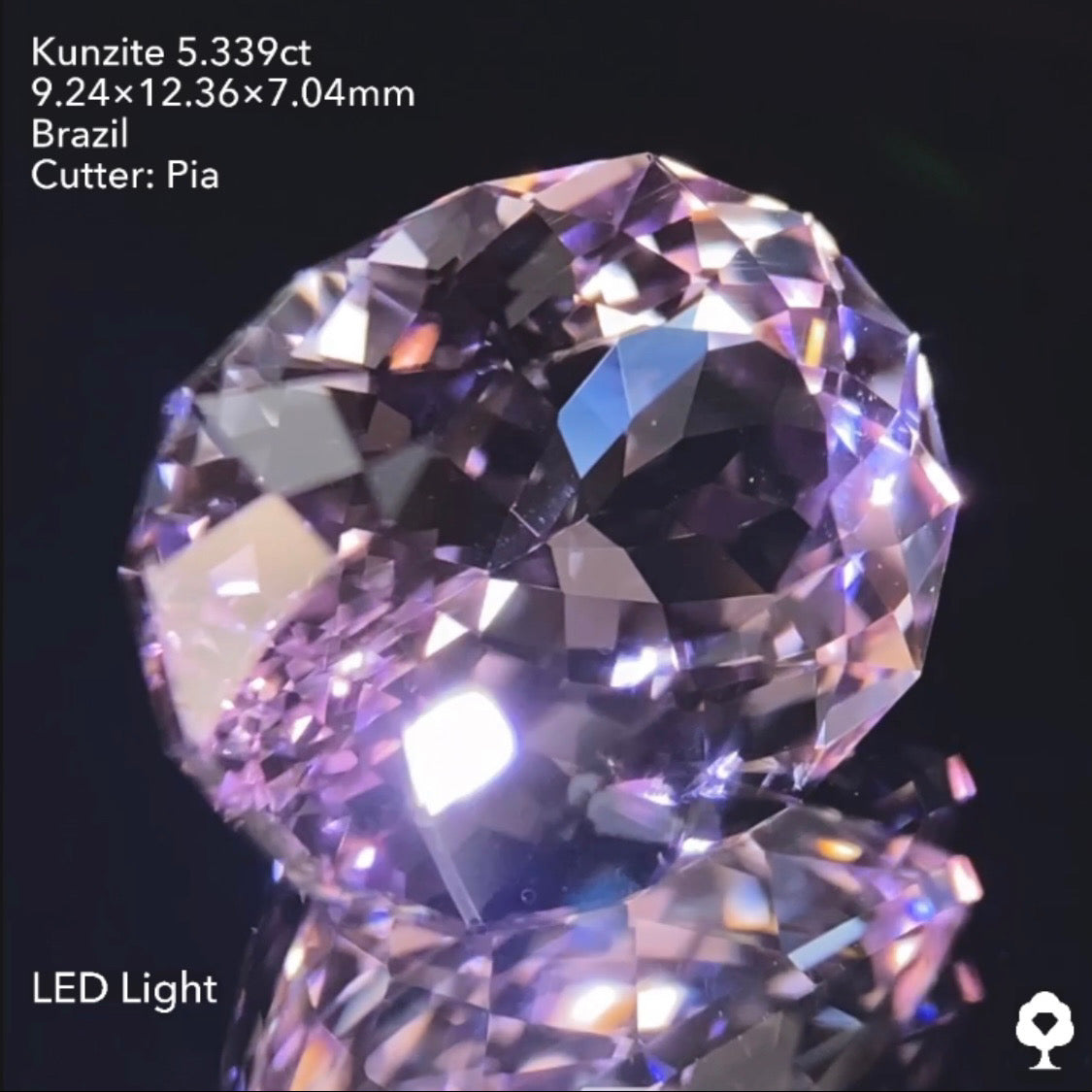 大粒ながら繊細なピンクのキラキラファンシーオーバル★クンツァイト5.339ct ピアッちゃん作品