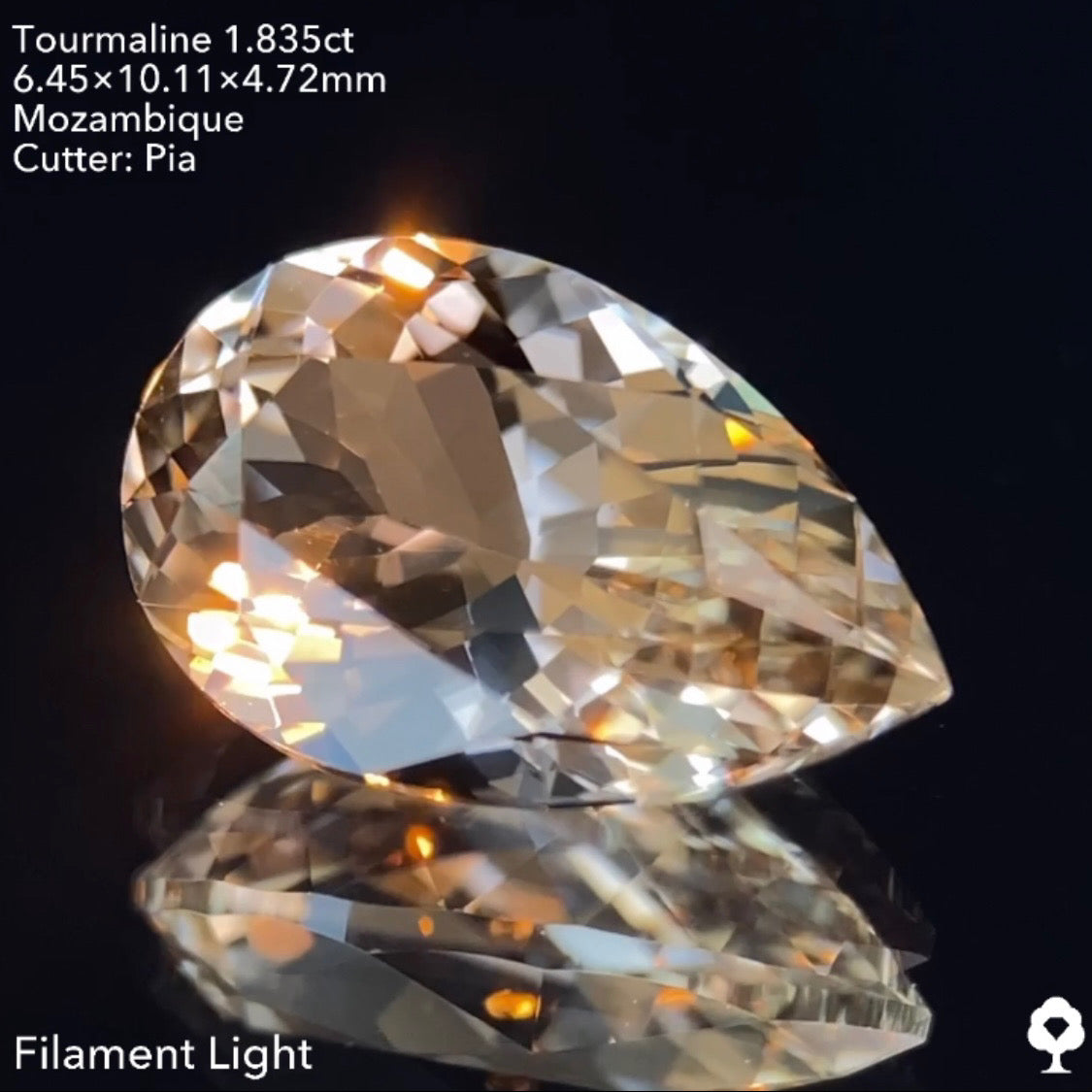 【サイレン配信逆オークション】モードな美色の王道ペアシェイプ★ブラウニッシュライトピンクトルマリン1.835ct ピアッちゃん作品