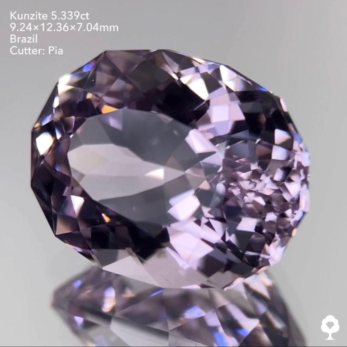 大粒ながら繊細なピンクのキラキラファンシーオーバル★クンツァイト5.339ct ピアッちゃん作品