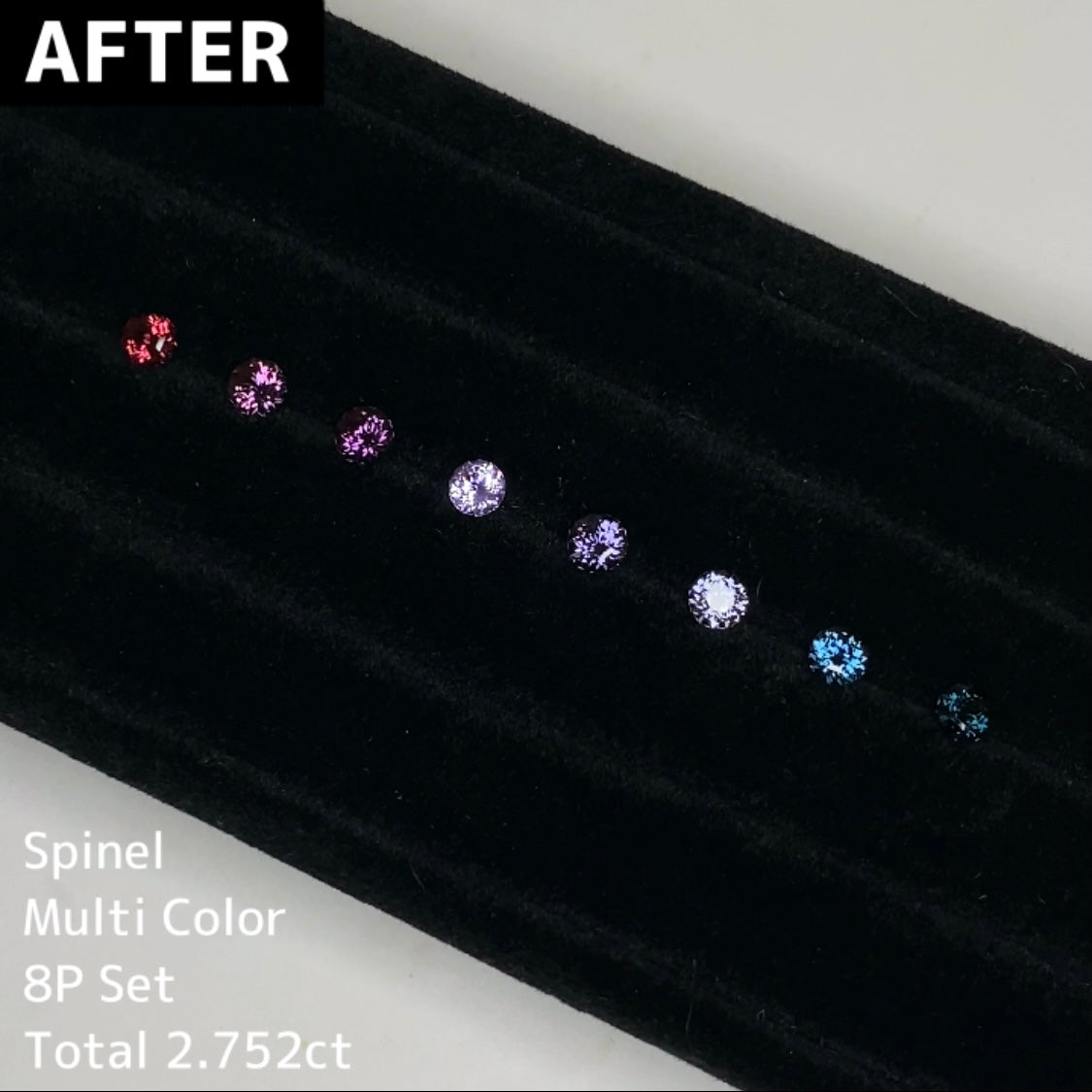スピネルマルチカラー8個セット 2.752ct. ★ZBカット14角形★ピアッちゃん作品