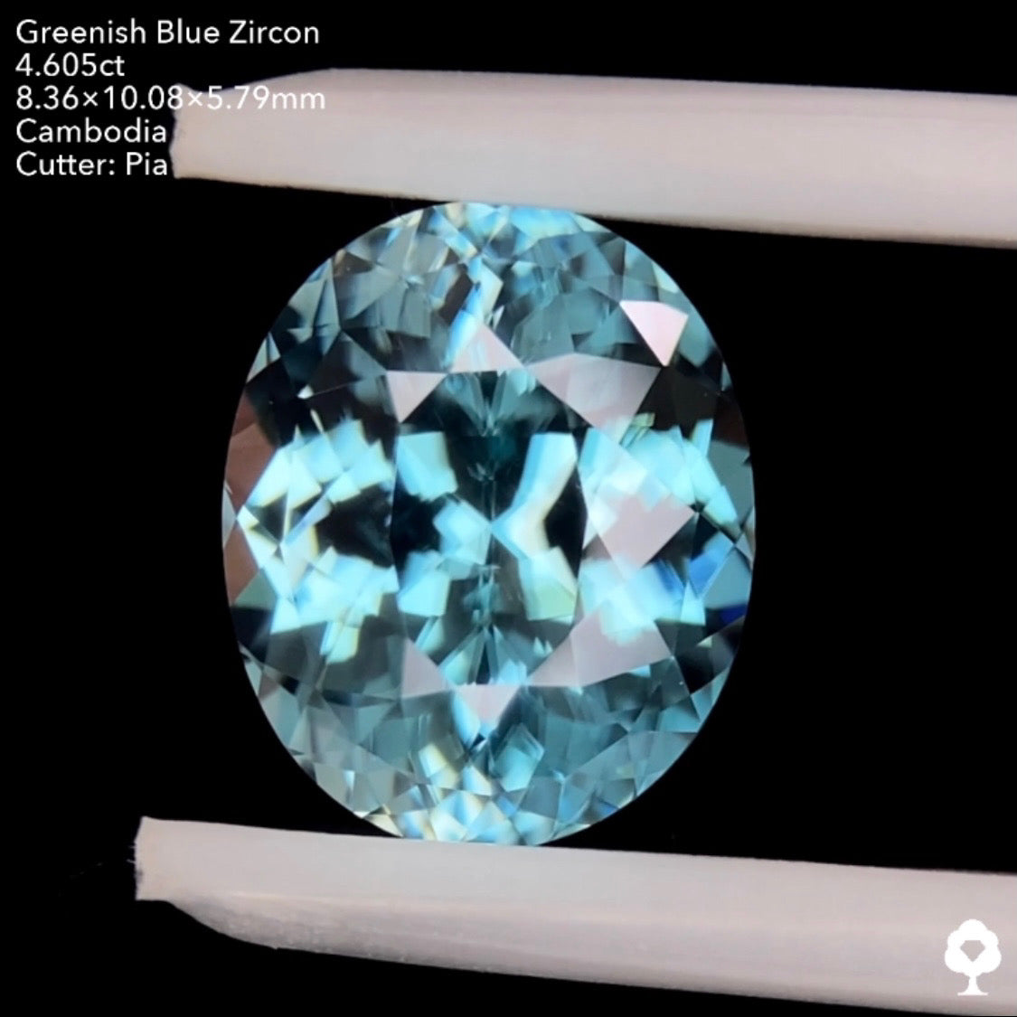 【7/1終了‼️1ヶ月オークション‼️】グリニッシュブルージルコン 4.605ct ピアッちゃん作品