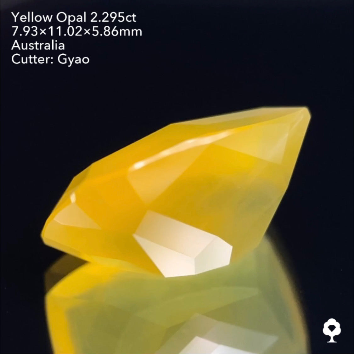 【SOLD OUT】優しいパプリカカラーの変則キューブカット★イエローオパール2.295ct ゲオちゃん作品