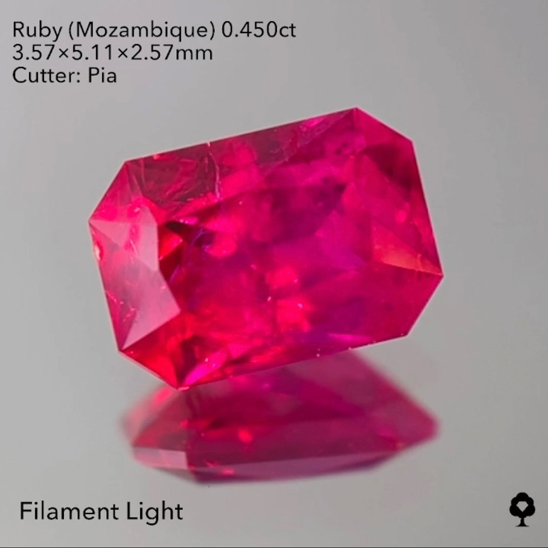 ★30分オークション★【21:40終了】美色とインクルの雰囲気が最高★ルビー0.450ct ピアッちゃん作品