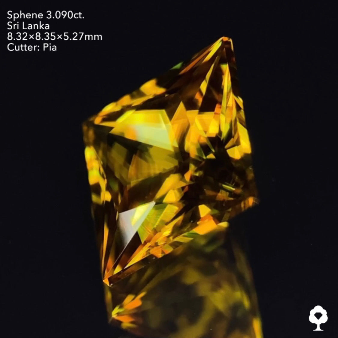 王様の風格ある3ctアップのギラギラプリンセス★スリランカスフェーン3.090ct ピアッちゃん作品