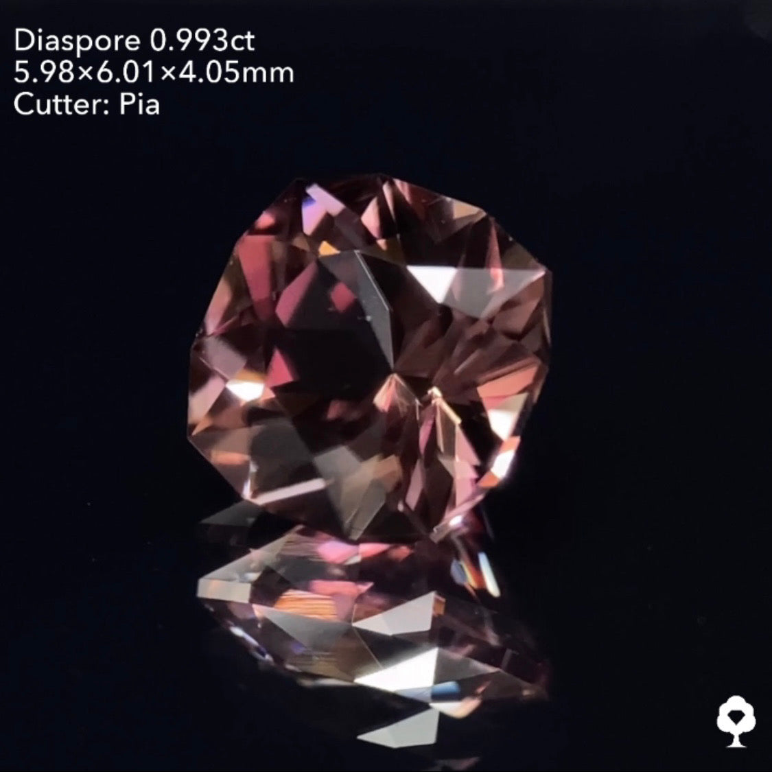 【お客さま専用】【GTJウェブサイト個展プライス】妖艶ピンクの美クッションに走る繊維状構造のライン★ダイアスポア0.993ct ピアッちゃん作品