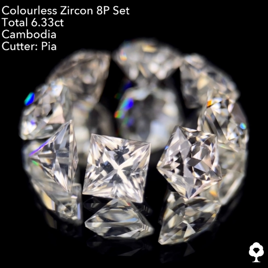【8/1(月)終了‼️1ヶ月オークション‼️】圧巻の輝きと可愛さのボリューム抜群な多角形セット★カラーレスジルコン 8個セット 計6.33ct. ピアッちゃん作品