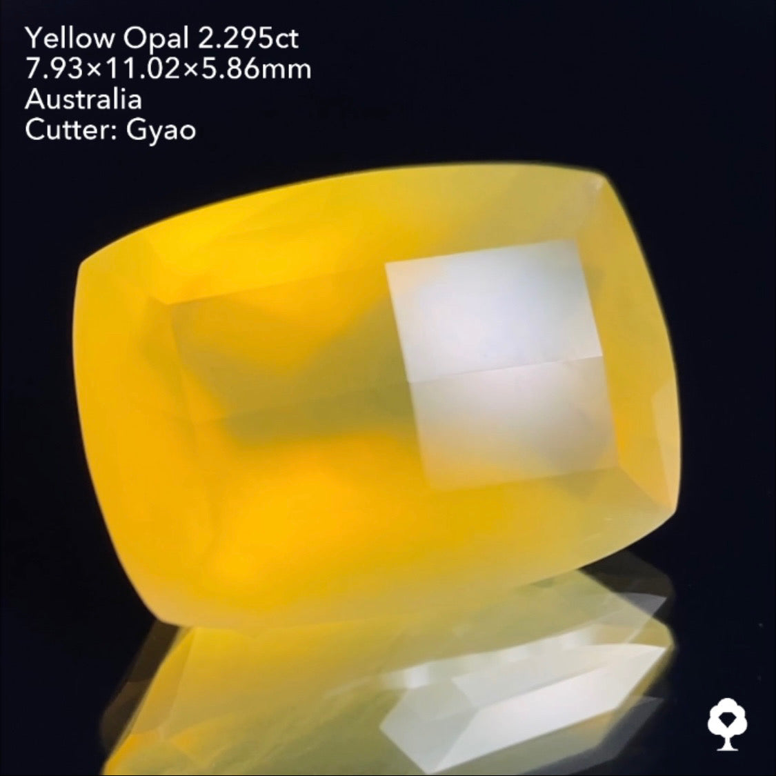 【SOLD OUT】優しいパプリカカラーの変則キューブカット★イエローオパール2.295ct ゲオちゃん作品