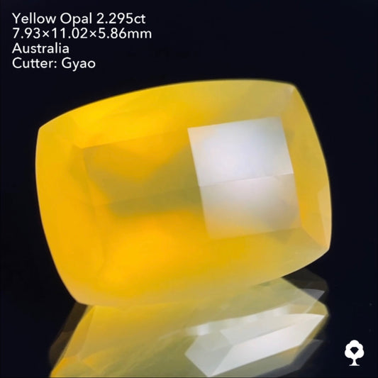 【SOLD OUT】優しいパプリカカラーの変則キューブカット★イエローオパール2.295ct ゲオちゃん作品
