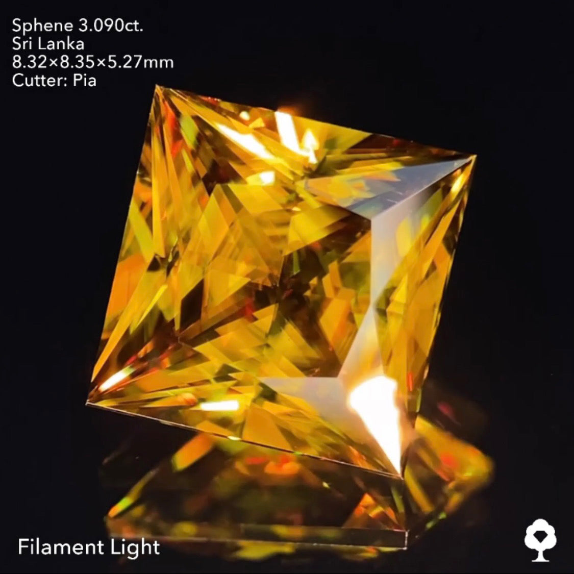 王様の風格ある3ctアップのギラギラプリンセス★スリランカスフェーン3.090ct ピアッちゃん作品