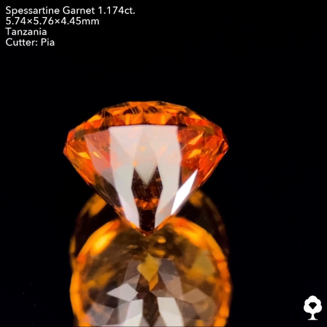 【お客さま専用】太陽のような煌めきを放つ針インクル入りの大人気16角形ラウンド★スペサタイトガーネット1.174ct.ピアッちゃん作品