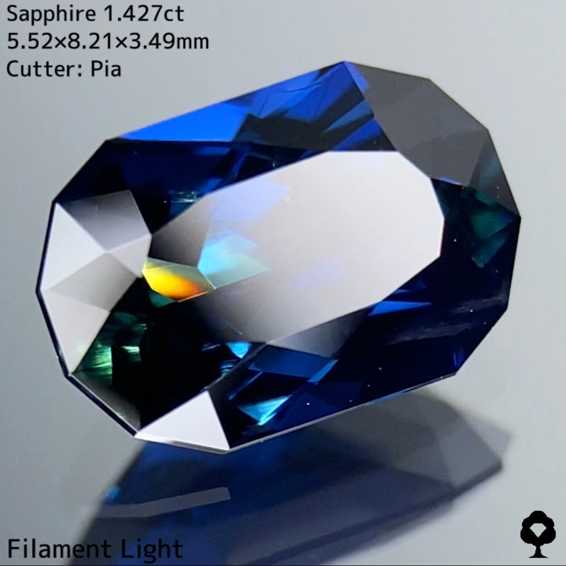 濃色好きにはたまらないブルーとグリーンが織りなすインディゴカラーの深い味わい★サファイア 1.427ct