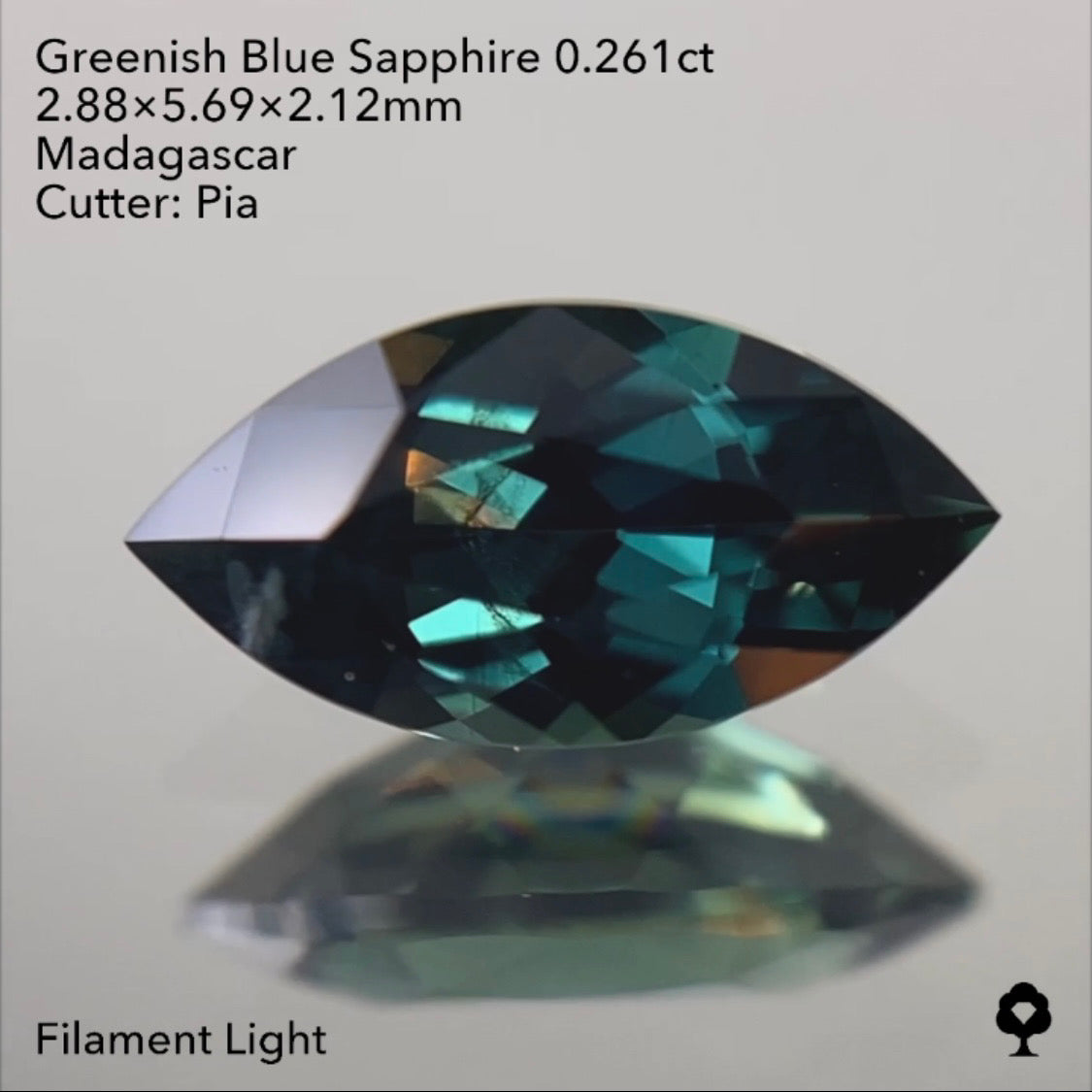 【SOLD OUT】★ゲームオーバーのたびに安くなる逆オークション★グリニッシュブルーサファイア0.261ct ピアッちゃん作品 4/3サイレンGAME配信