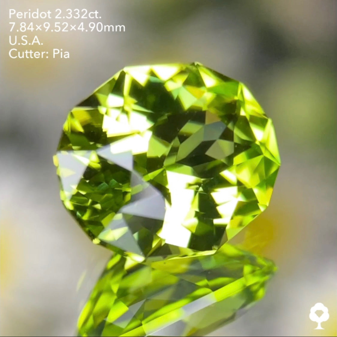 ファンシーオーバルの2ステップクラウンがピアッちゃんの進化を感じる美結晶★ペリドット2.332ct. アメリカ産 ピアッちゃん作品