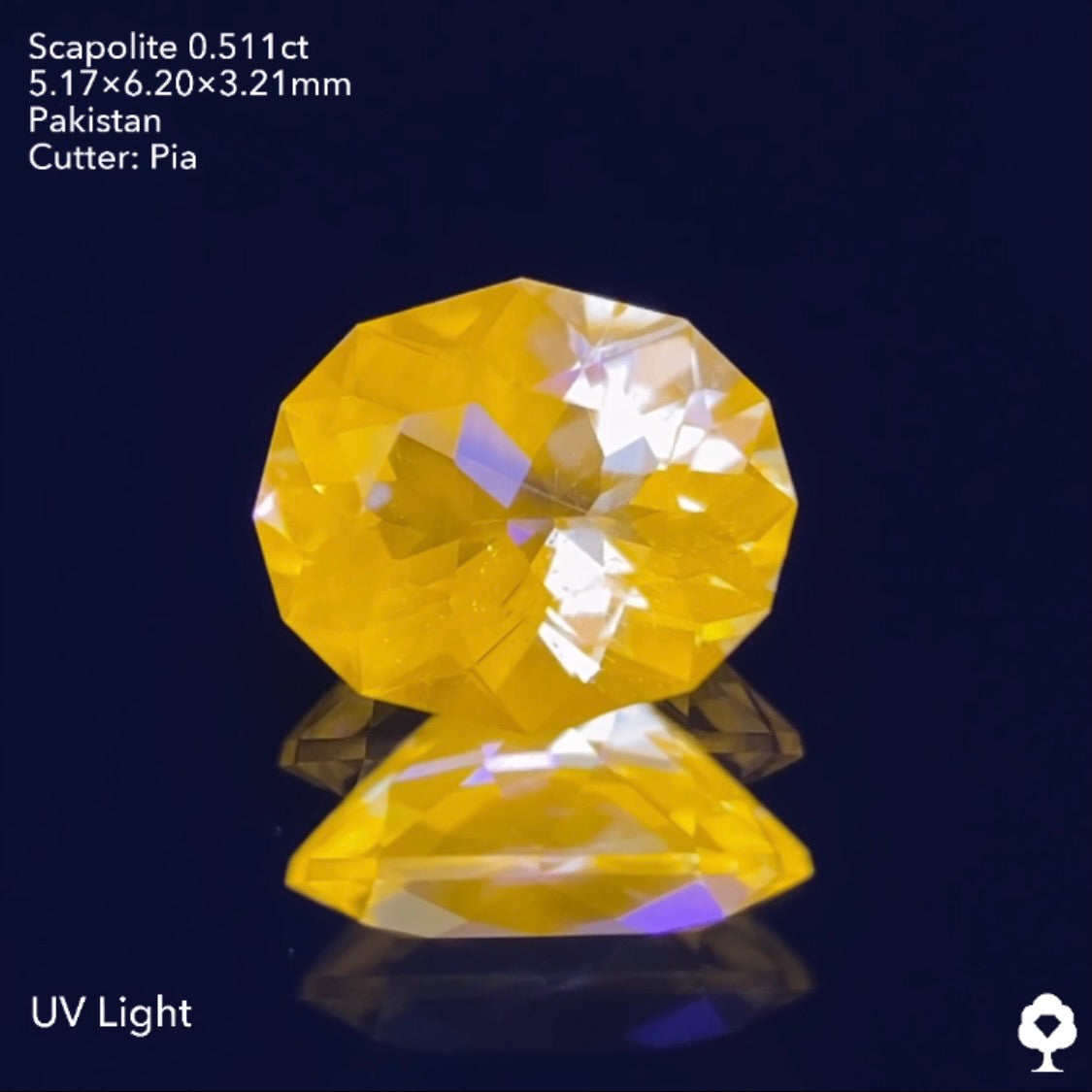 【ご落札者様専用】大人気✨激変イエロー!夜空に瞬く星の煌めき★UVだけでなくカラーレスの輝きも抜群の美カット★スキャポライト0.511ct ピアッちゃん作品
