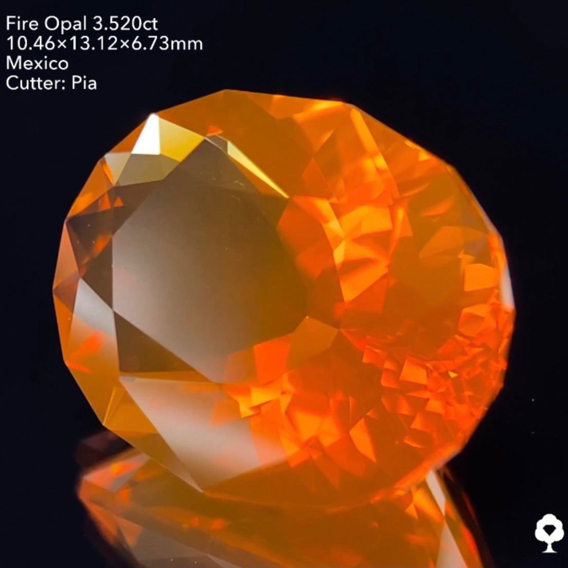 柔らかな美色マンダリンカラー★ファイアーオパール3.520ct ピアッちゃん作品