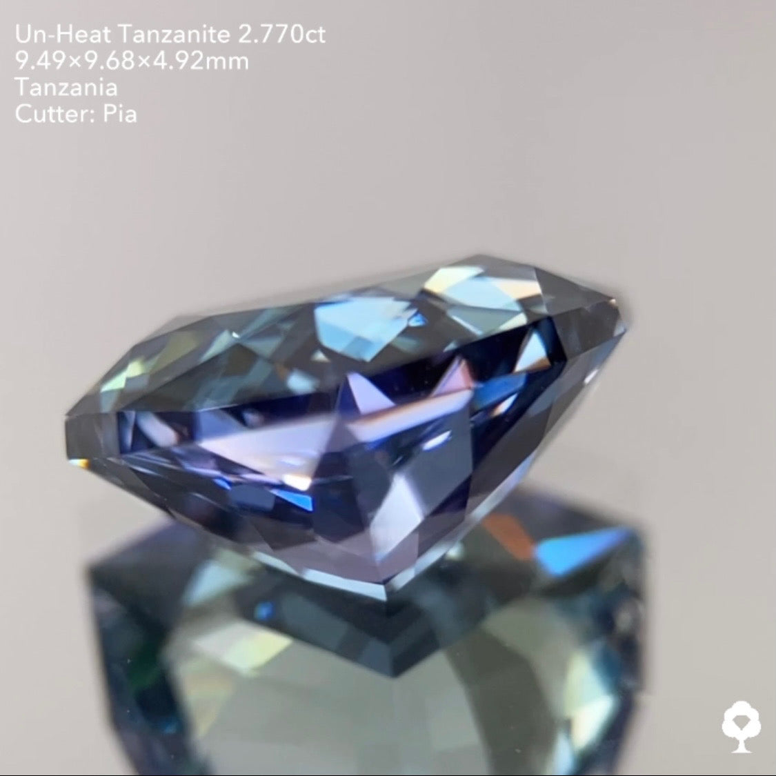 SOLD OUT【GTJウェブサイト個展プライス】非加熱の多色感がファンシートリリアントによって激カッコよく仕上がる★非加熱タンザナイト2.770ct ピアッちゃん作品