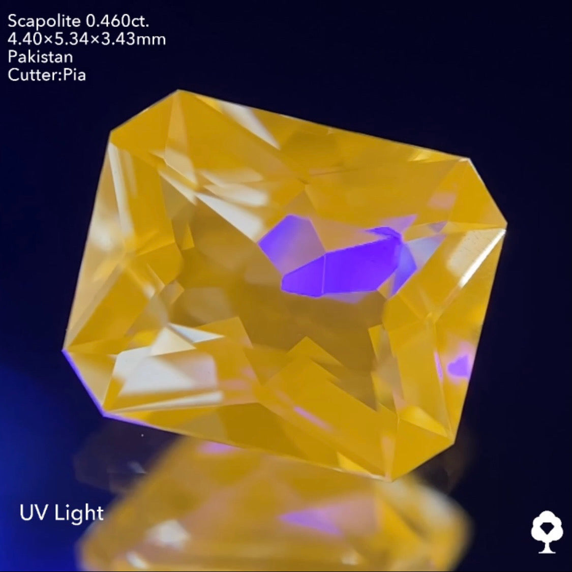 UV蛍光美しい煌めくラディアント系オクタゴン★スキャポライト0.460ct ピアッちゃん作品