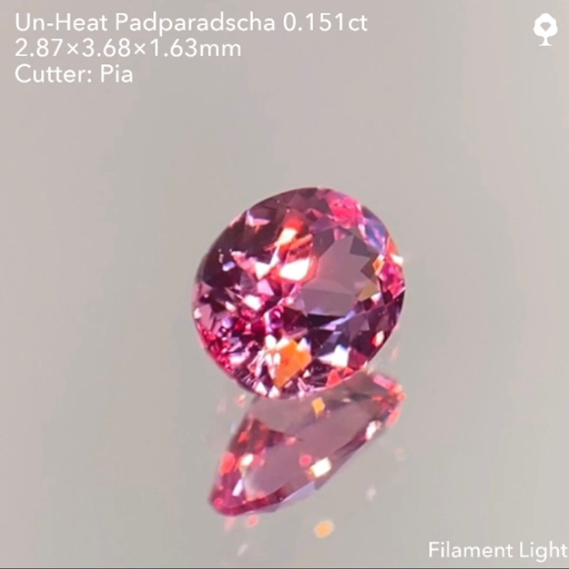 【SOLD OUT】非加熱パパラチァサファイア0.151ct/ピアッちゃん作品 ★11/11ハラキリ1円オークションライブ★クーポンはごめんなさい🙇♂️