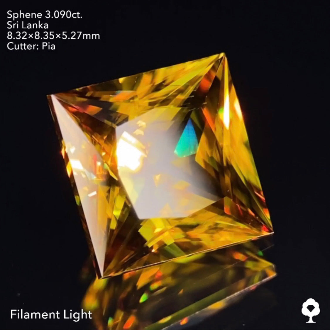 王様の風格ある3ctアップのギラギラプリンセス★スリランカスフェーン3.090ct ピアッちゃん作品