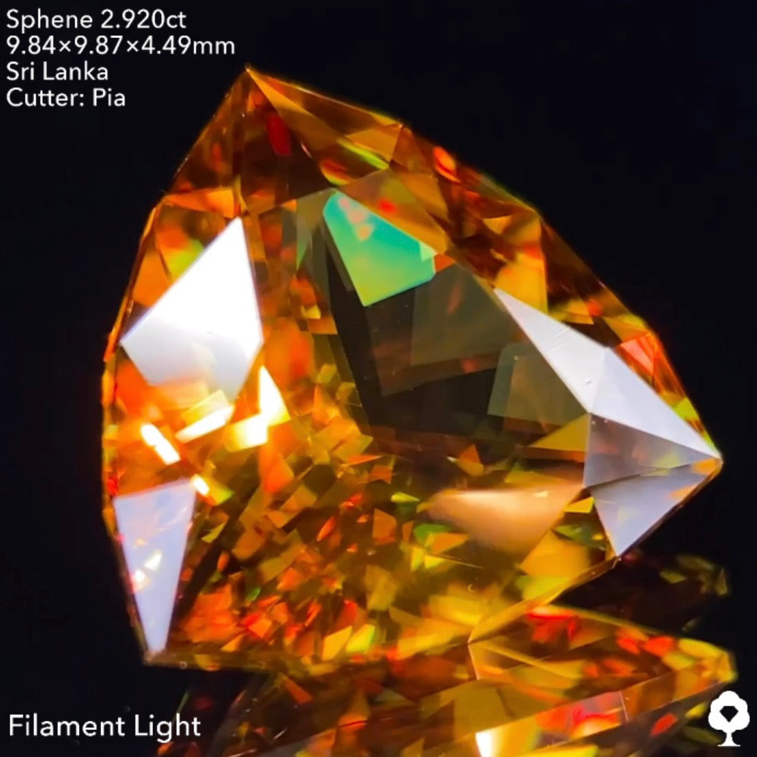 抜群のプロポーションのファンシートリリアント🌈スリランカ産スフェーン2.920ct✨ピアッちゃん作品💎