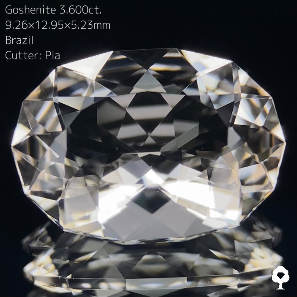 最高のクラリティから放たれる凄まじい輝きの抜群カット★ゴッシェナイト3.600ct ピアッちゃん作品
