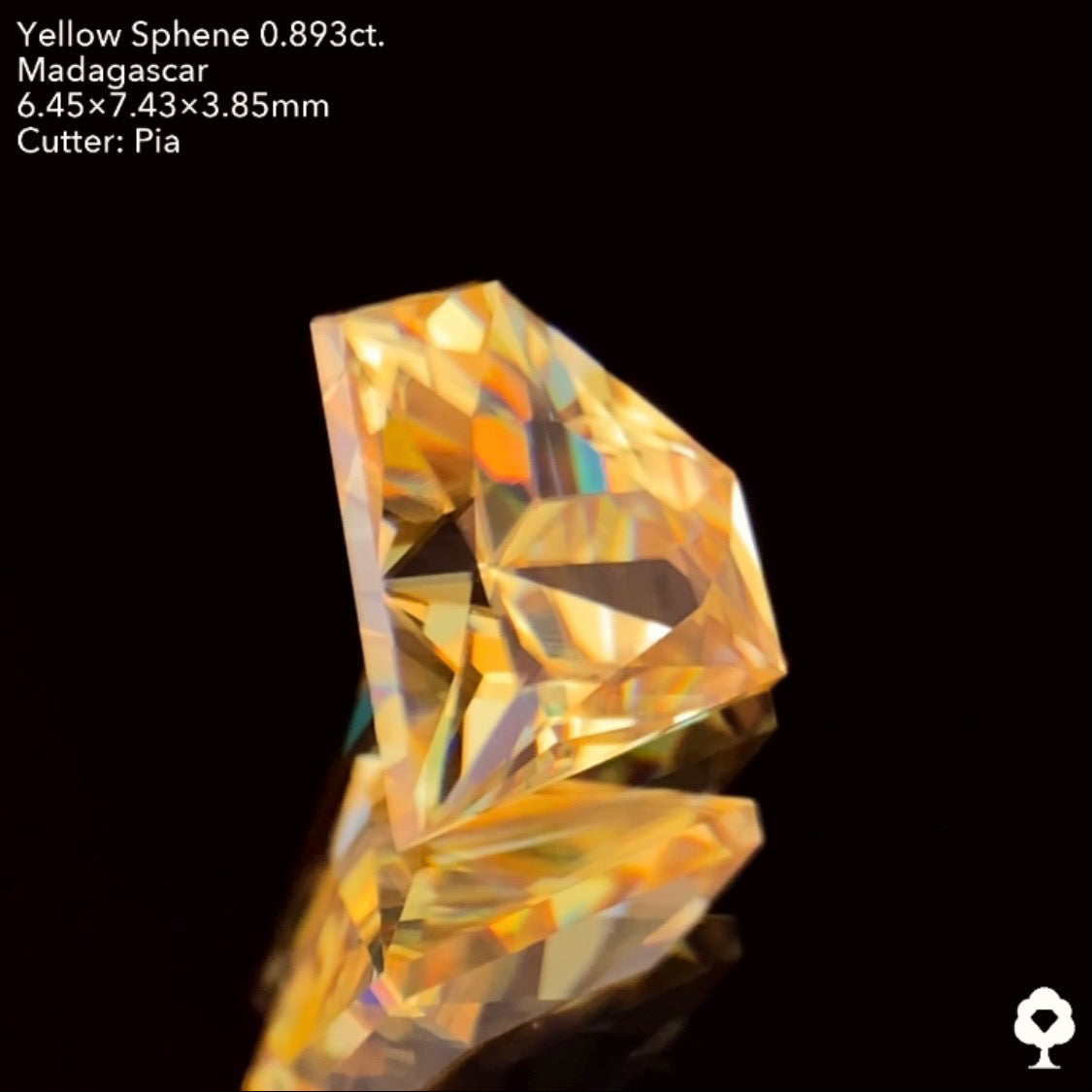 【SOLD OUT】イエロースフェーン0.893ct. ピアッちゃん作品★お問い合わせ特別価格★