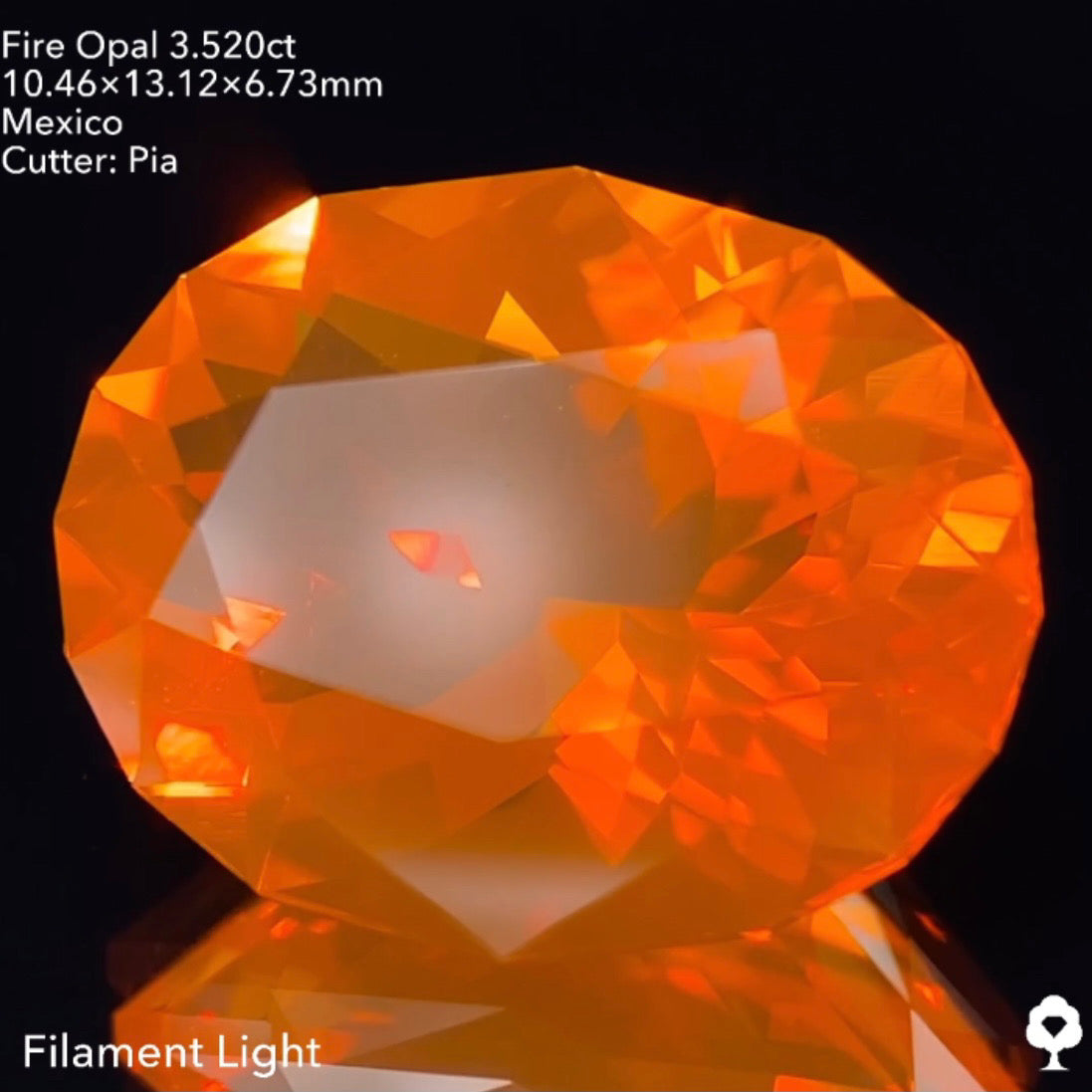 柔らかな美色マンダリンカラー★ファイアーオパール3.520ct ピアッちゃん作品