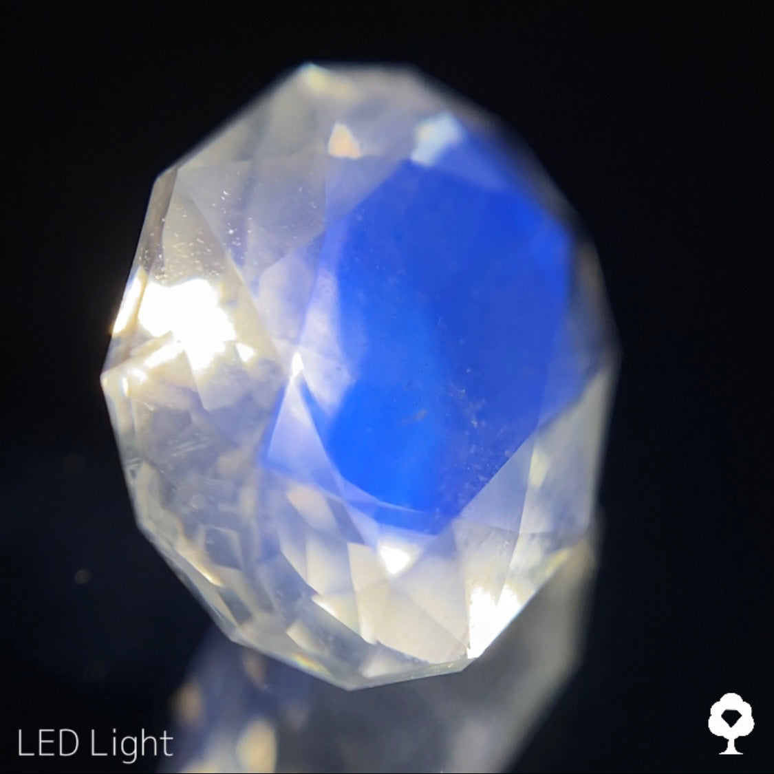 【24時終了‼️サンドウィッチオークション】完璧なカットに仕上げられたラインインクルと溢れるブルーシラー★ムーンストーン1.432ct ピアッちゃん作品