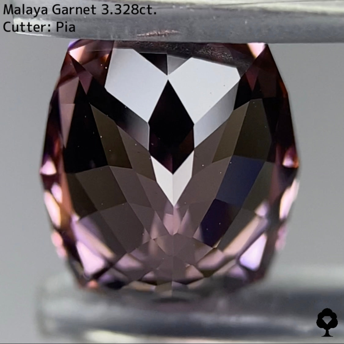 クールなファンシークッションに仕上げられたセクシーカラー★マラヤガーネット 3.328ct