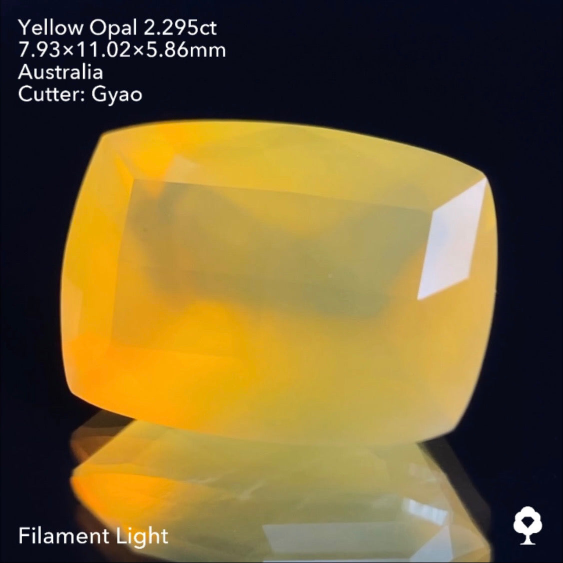 【SOLD OUT】優しいパプリカカラーの変則キューブカット★イエローオパール2.295ct ゲオちゃん作品