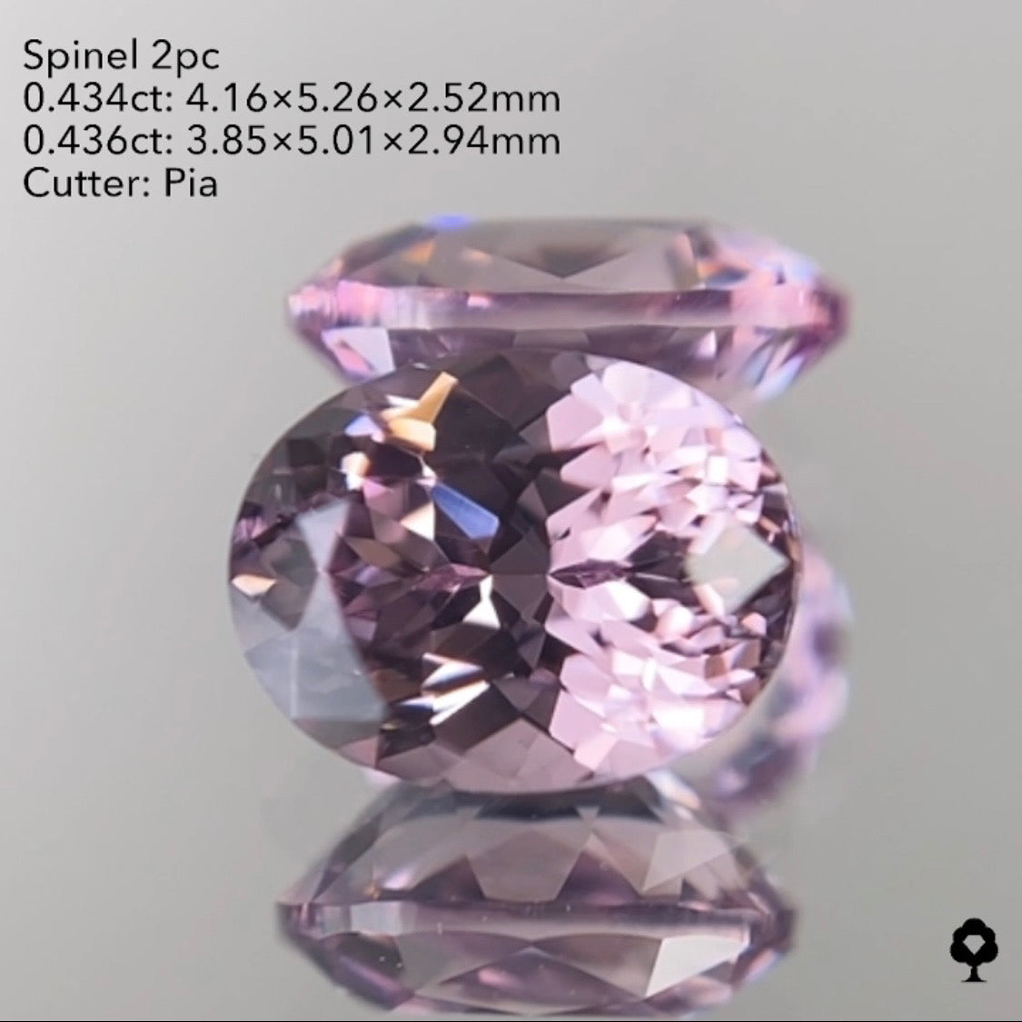 ★30分オークション★【21:10終了】可愛いピンクとパープルの色見比べセット★スピネル2個 0.434ct/0.436ct ピアッちゃん作品