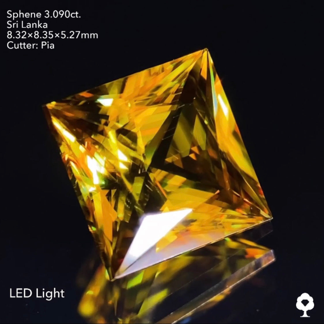 王様の風格ある3ctアップのギラギラプリンセス★スリランカスフェーン3.090ct ピアッちゃん作品