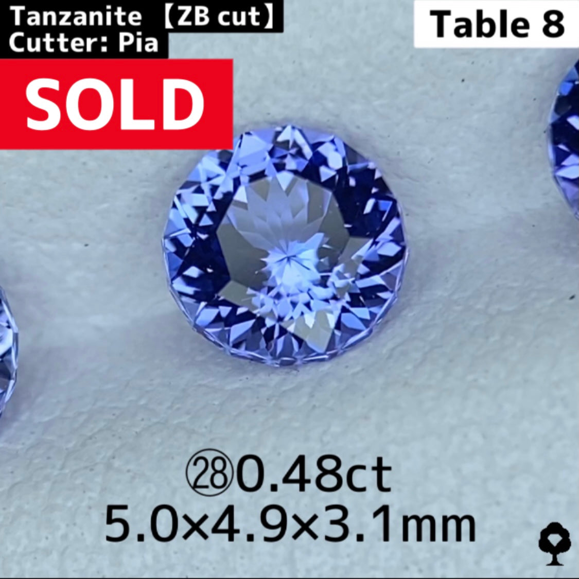 ご当選さま専用【プチプラ抽選販売】㉘ タンザナイト(4.9mm/Table 8 ZB Cut)0.48ct