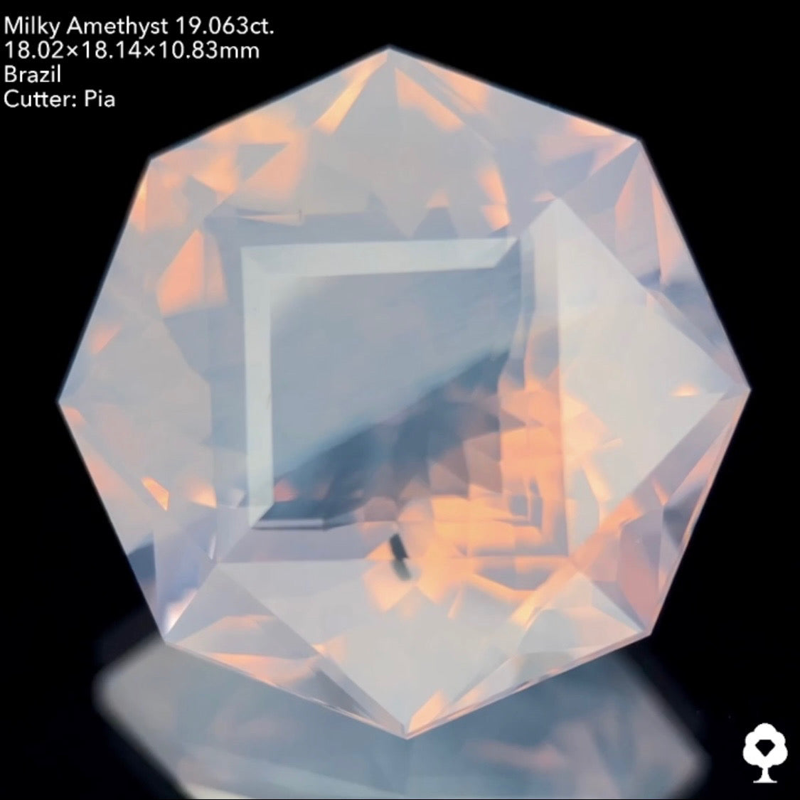 【7/20(水)終了‼️1ヶ月オークション‼️】美しさ・面白さ・カットの融合👏ミルキーアメジスト19.063ct