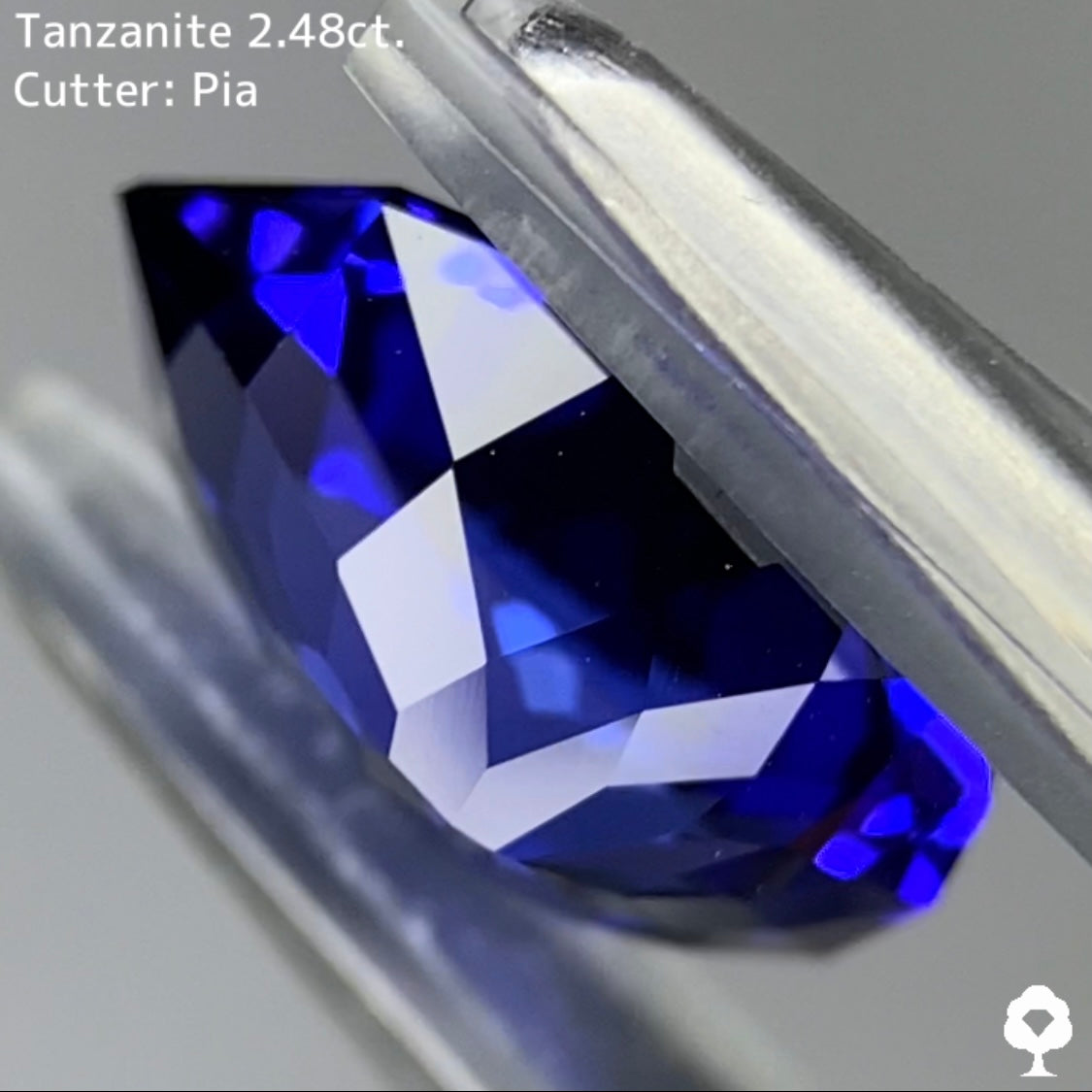 【お客さま専用】色の濃厚さ鮮やかさがたまらないぷっくりファンシーペアシェイプ★タンザナイト 2.478ct ピアッちゃん作品★インスタゲリラLive1400記念価格★
