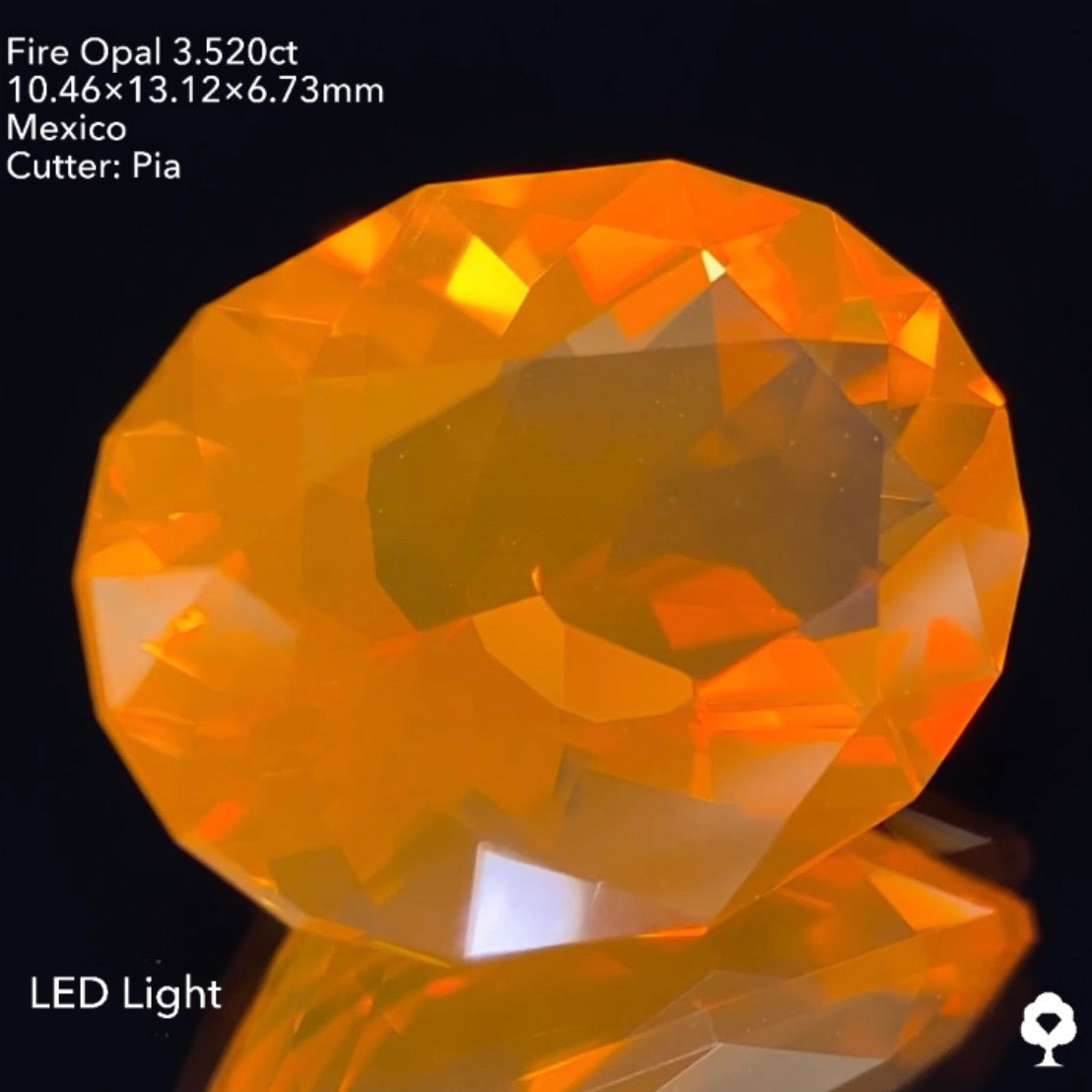 柔らかな美色マンダリンカラー★ファイアーオパール3.520ct ピアッちゃん作品