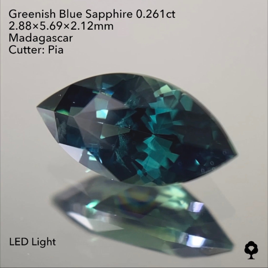 【SOLD OUT】★ゲームオーバーのたびに安くなる逆オークション★グリニッシュブルーサファイア0.261ct ピアッちゃん作品 4/3サイレンGAME配信