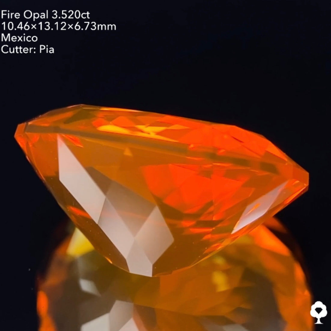 柔らかな美色マンダリンカラー★ファイアーオパール3.520ct ピアッちゃん作品