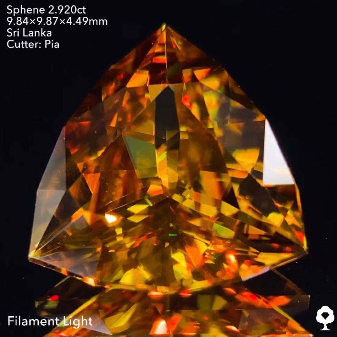 抜群のプロポーションのファンシートリリアント🌈スリランカ産スフェーン2.920ct✨ピアッちゃん作品💎