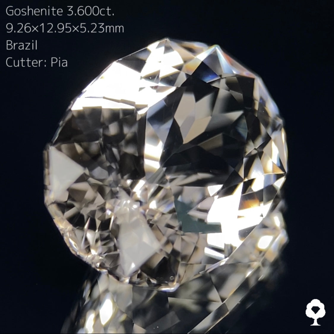 最高のクラリティから放たれる凄まじい輝きの抜群カット★ゴッシェナイト3.600ct ピアッちゃん作品