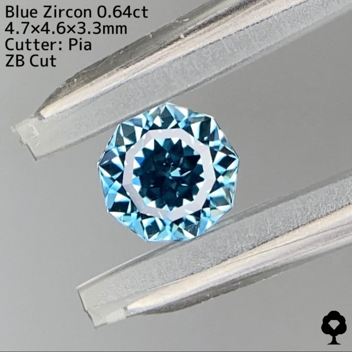 【ZBカット】ブルージルコン0.64ct. ピアッちゃん作品